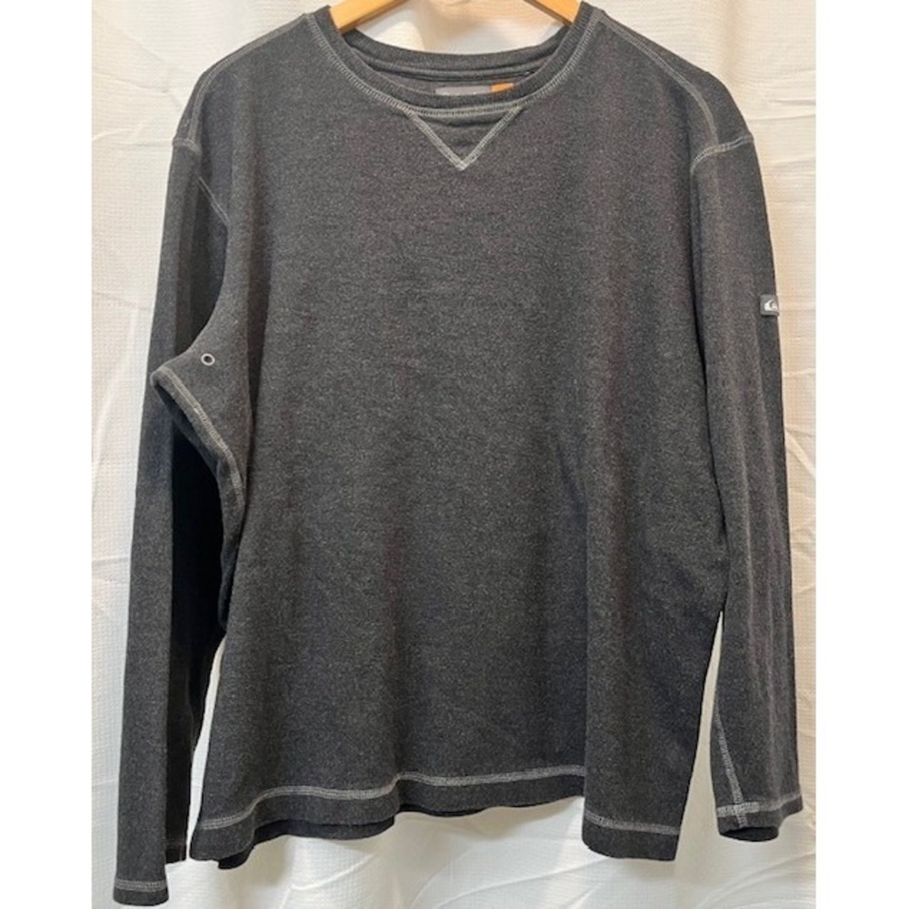 Vintage Y2K Quiksilver Thermal Waffle Knit Gray Long Sleeve Shirt Mens XL